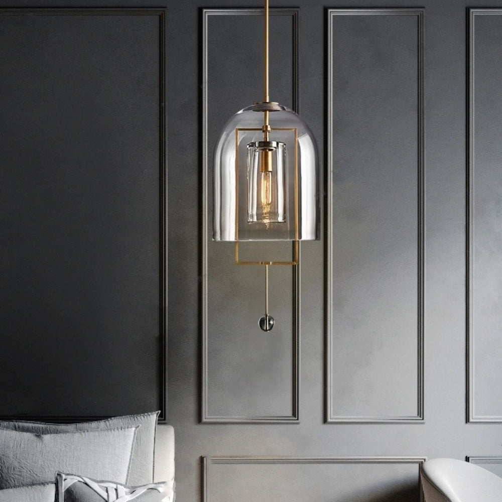 Simple Brass Kitchen Island Rod Pendant Light