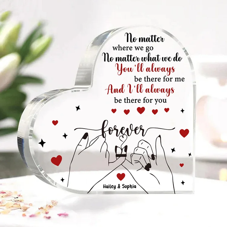 Acrylic Heart Keepsake Custom 2 Names Ornament Valentine's Day Gift for Friends/Couples - I'll Always Be There For You