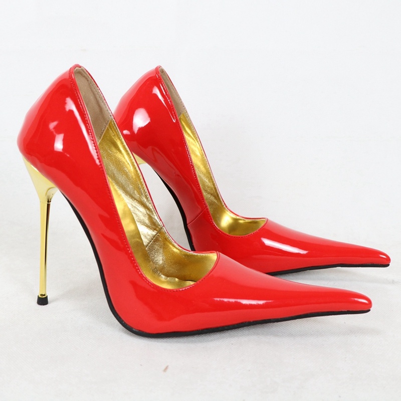 TAAFO Long Pointy Toes Women Pump 12cm High Heels Shoes Ladies Heels Evening Shoes Metal Stilettos Heel Unisex
