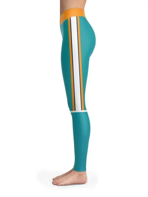 Miami Dolphins Football Fitness Sports Printed Stitching Yoga Pants