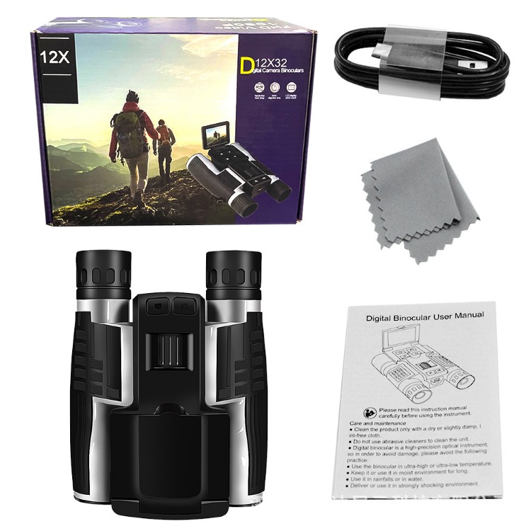 BekinTek 12x32 Digital Binoculars with Camera 2.4" LCD 8x Digital Zoom 48MP Photo 2.5K Video Recoder Camcorder for Bird Watching Concerts Sports Games 16
