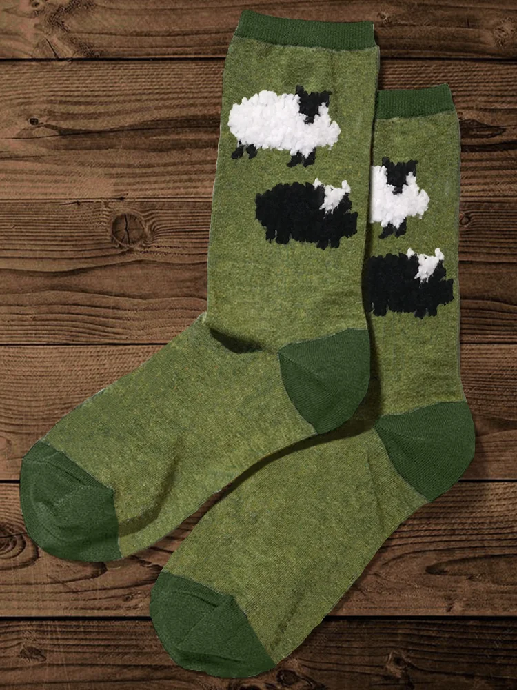 Fuzzy Sheep Fleece Knit Comfy Socks