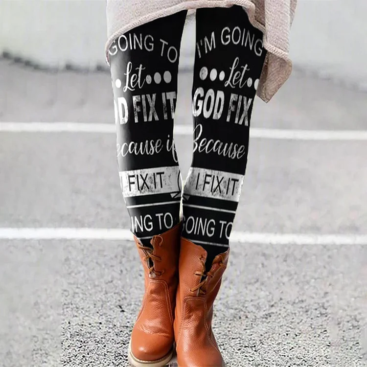 Vefave I’m Going To Let God Fix It Because If I Fix It I’m Going To Jail Leggings