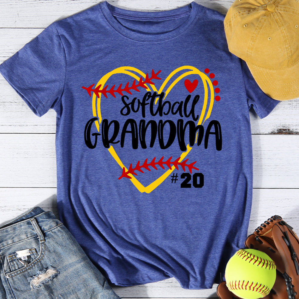 Custom Softball Grandma T-shirt Tee -013432-Guru-buzz