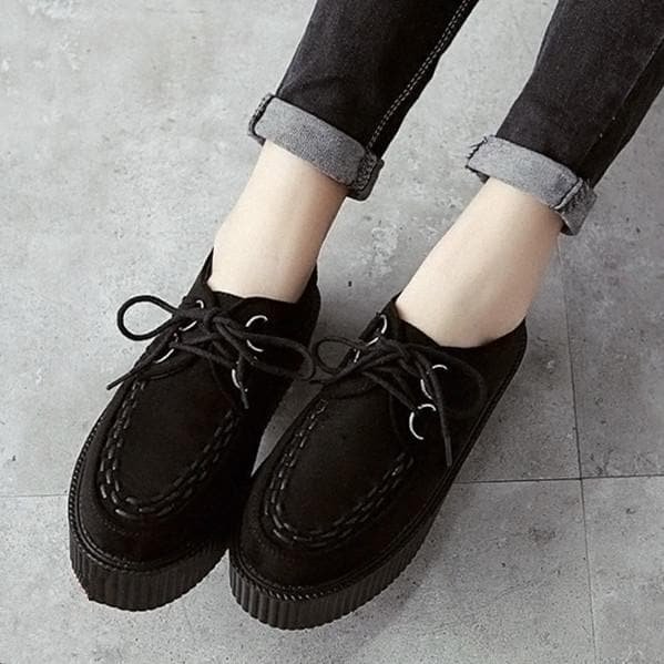 Black Retro Harajuku Shoes SP1710641