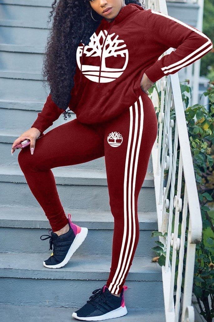 Fashion Printing Stitching Hooded Suit - Shop Trendy Women's Clothing | LoverChic
