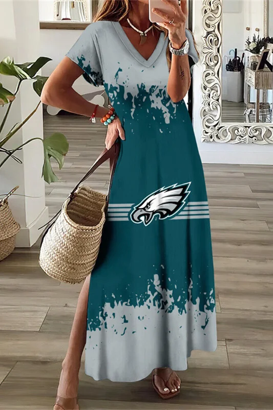 Philadelphia Eagles
V-Neck Sexy Side Slit Long Dress