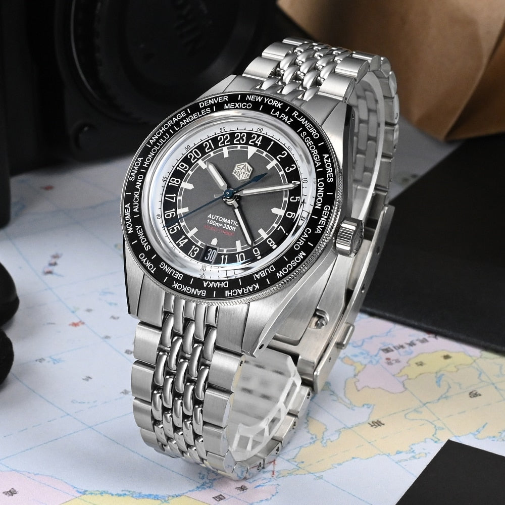 The Best San Martin World Timer NH34 GMT: SN0116-G2San Martin Watch San Martin Official Authorized StoreSan Martin Watches