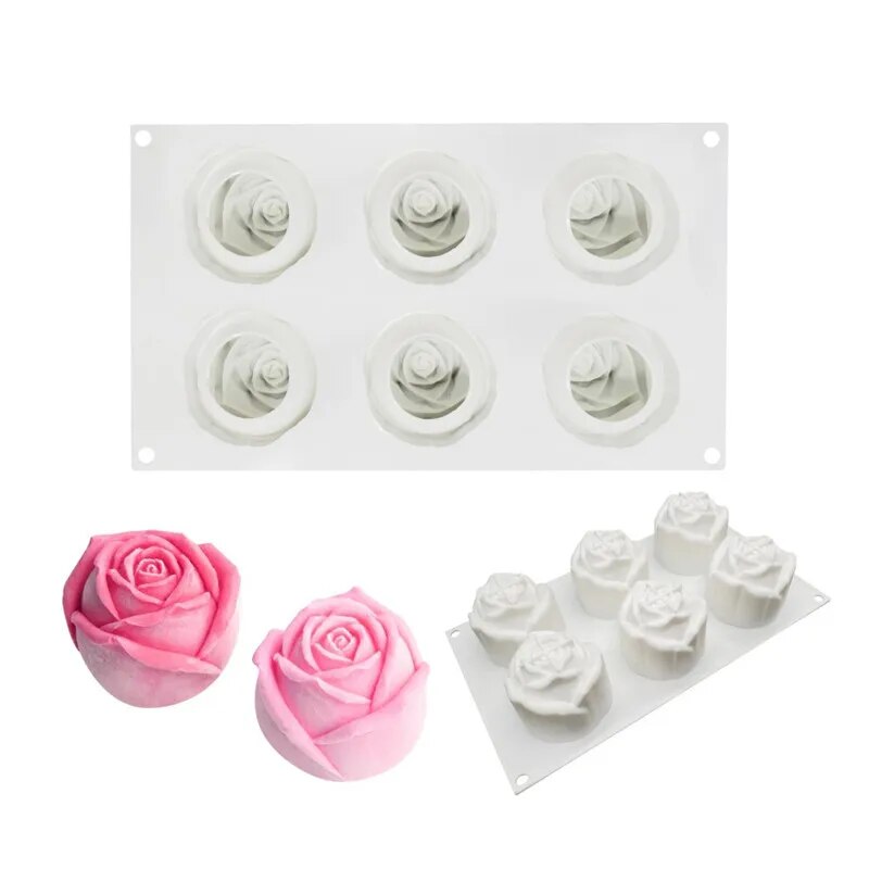 Silicone Mold Cake Rose Flowers Shape 3D Mould Wedding Dessert Mousse Candy Bakeware Tools