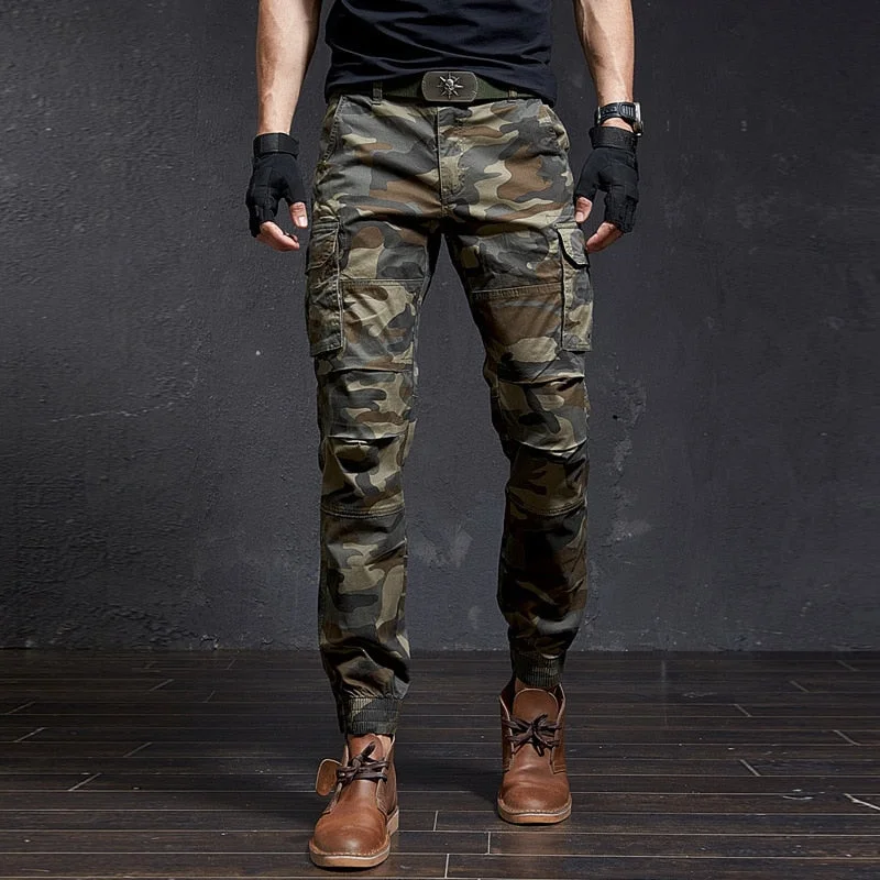 Aonga Fashion High Quality Slim Military Camouflage Casual Tactical Cargo Pants Streetwear Harajuku Joggers Men Clothing Trousers