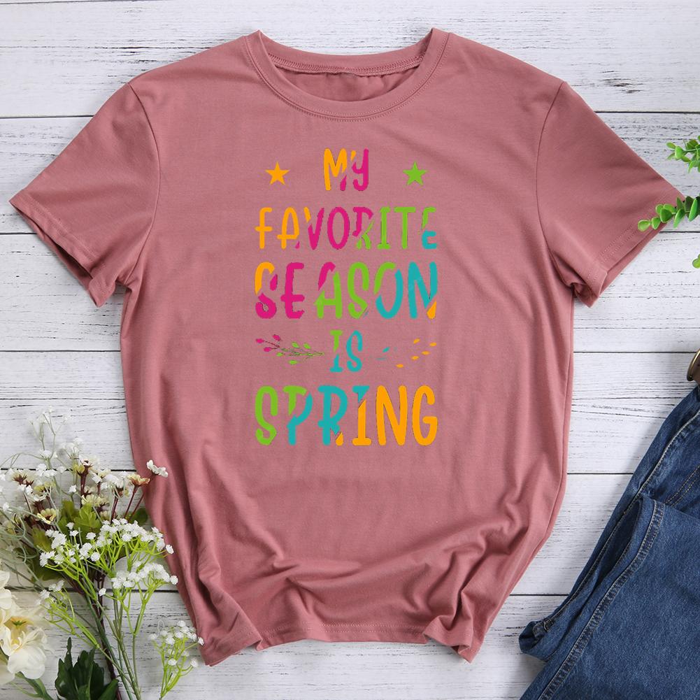 my favorite season is spring Round Neck T-shirt-017176-Guru-buzz