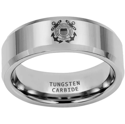 Men And Women Gold and Silver Tungsten Military Wedding Bands With Laser Etched United States Army Logo Rings