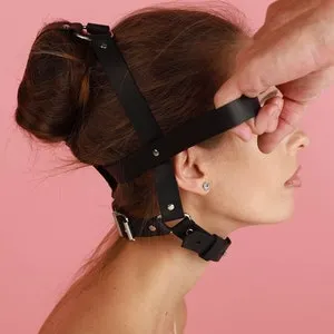 pornhint Pornhint Vegan Head Harness w/ Detachable O-ring Gag ,Vegan Open-Faced Head Harness w/ Detachable Reins