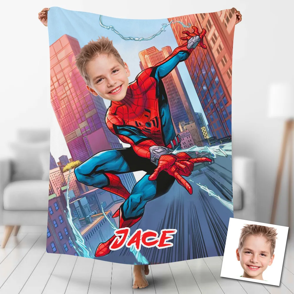 Custom Blankets Personalized Spider Man Superhero Blanket