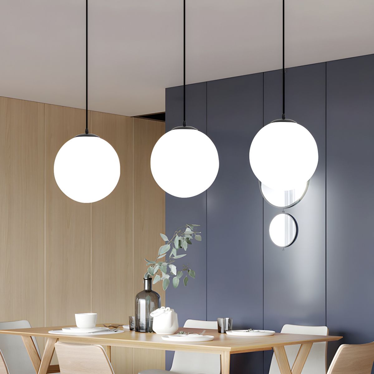 Minimalist Stylish White Ball Pendant Light