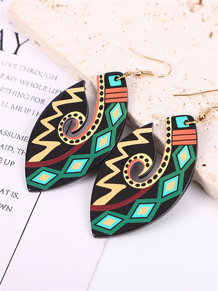 African Ethnic Print Eye Of The Gods Earrings
