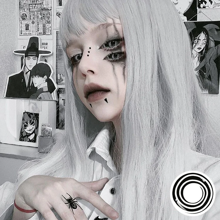 Black&White Spiral Halloween Contact Lenses