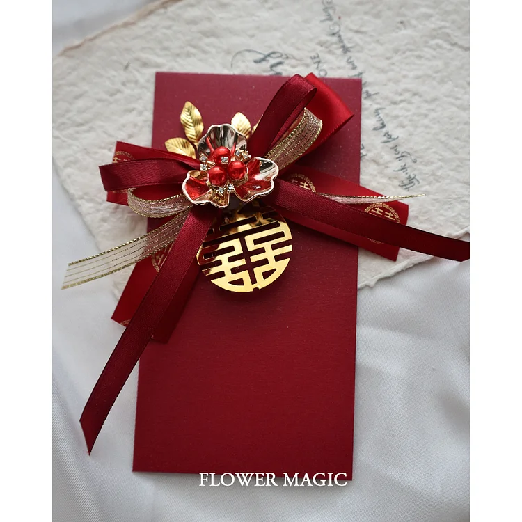 /Gift Red Envelope/girlfriends wedding money packet heavy industry hand-made Magnolia wedding gift return hand cash gift bag 花之魔法 ldooo