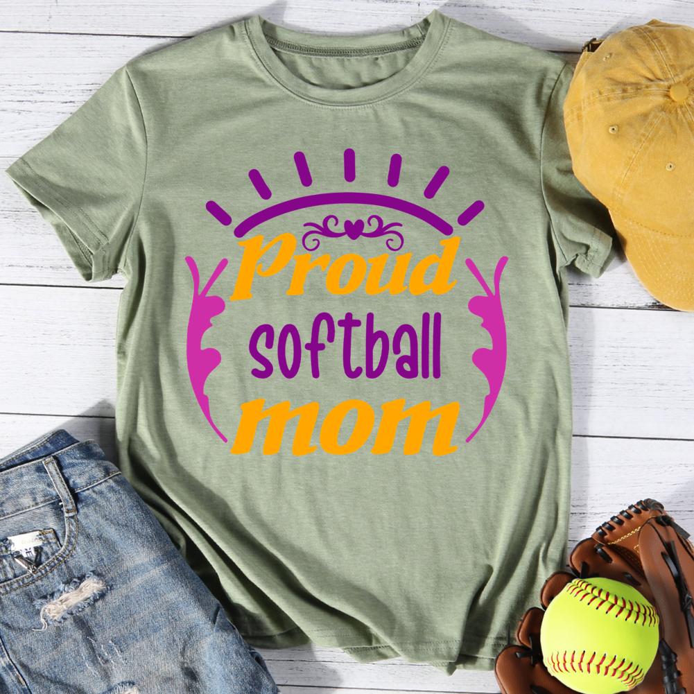 proud softball mom Round Neck T-shirt-0024345-Guru-buzz