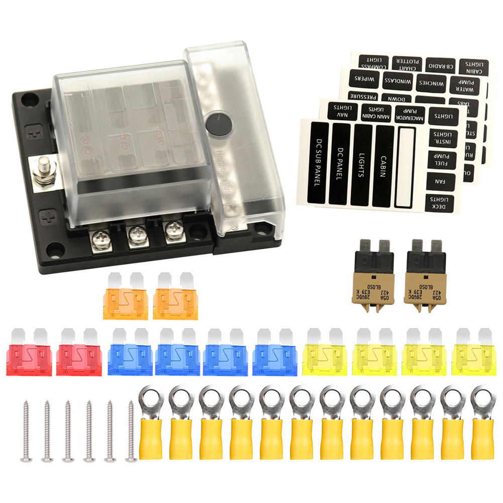 12V 32V 6-Way Car Boat Marine Blade Fuse Box Modular Bus Bar Fuse Holder, 501 Original
12V 32V 6-Way Car Boat Marine Blade Fuse Box Modular Bus Bar Fuse Holder, 501 Original