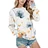 Women Casual Leopard Print Sweatshirt Crew Neck Long Sleeve Top Pullover Loose Trendy Clothes Autumn Winter 2025 Tops Hoodies
