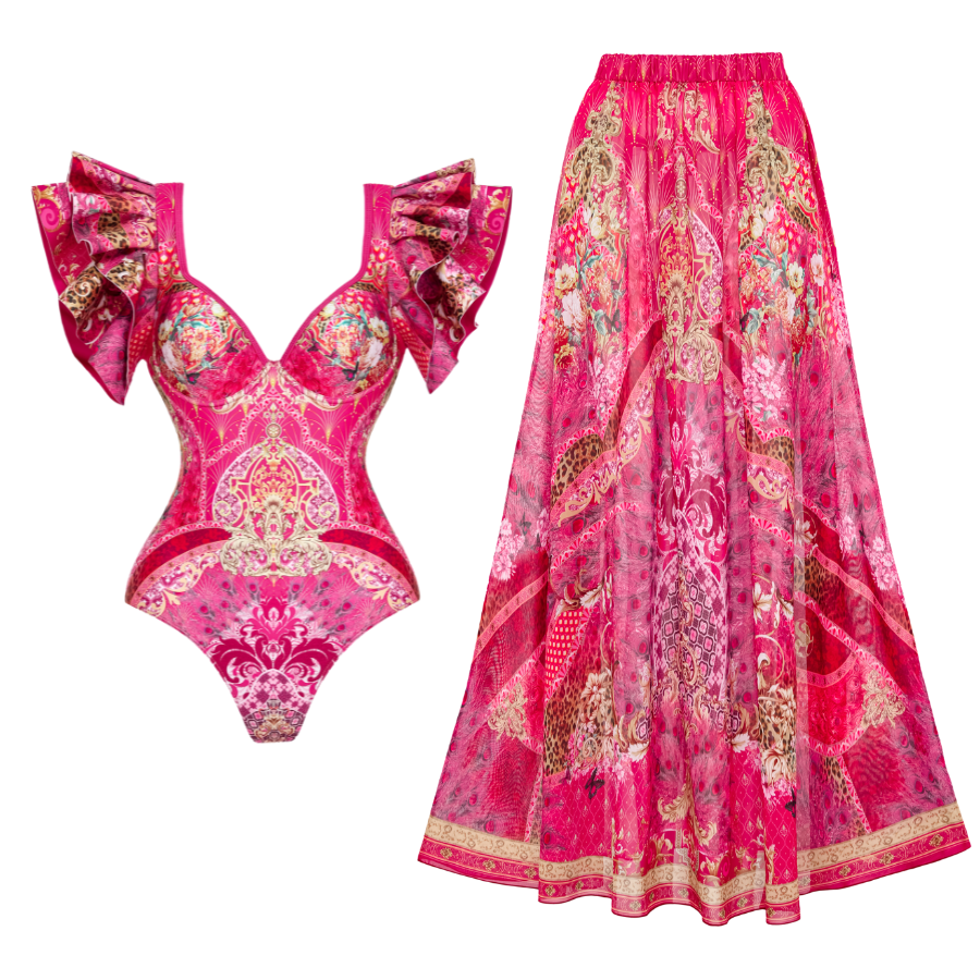 【試着のみ】FLOW FLOWER EMBROIDERY ONE PIECE THE INES Flower embroidery classic one piece 2 Colors