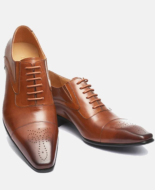 British Square Toe Lace-Up PU Leather Shoe 