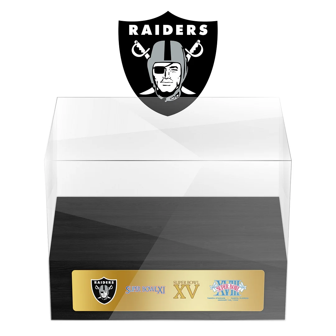 Oakland Raiders Super Bowl Championship Trophy Ring Display Case