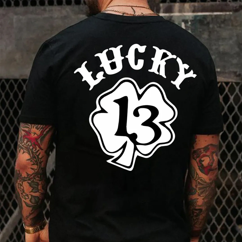 Lucky 13 Graphic Cotton Basic T-Shirt