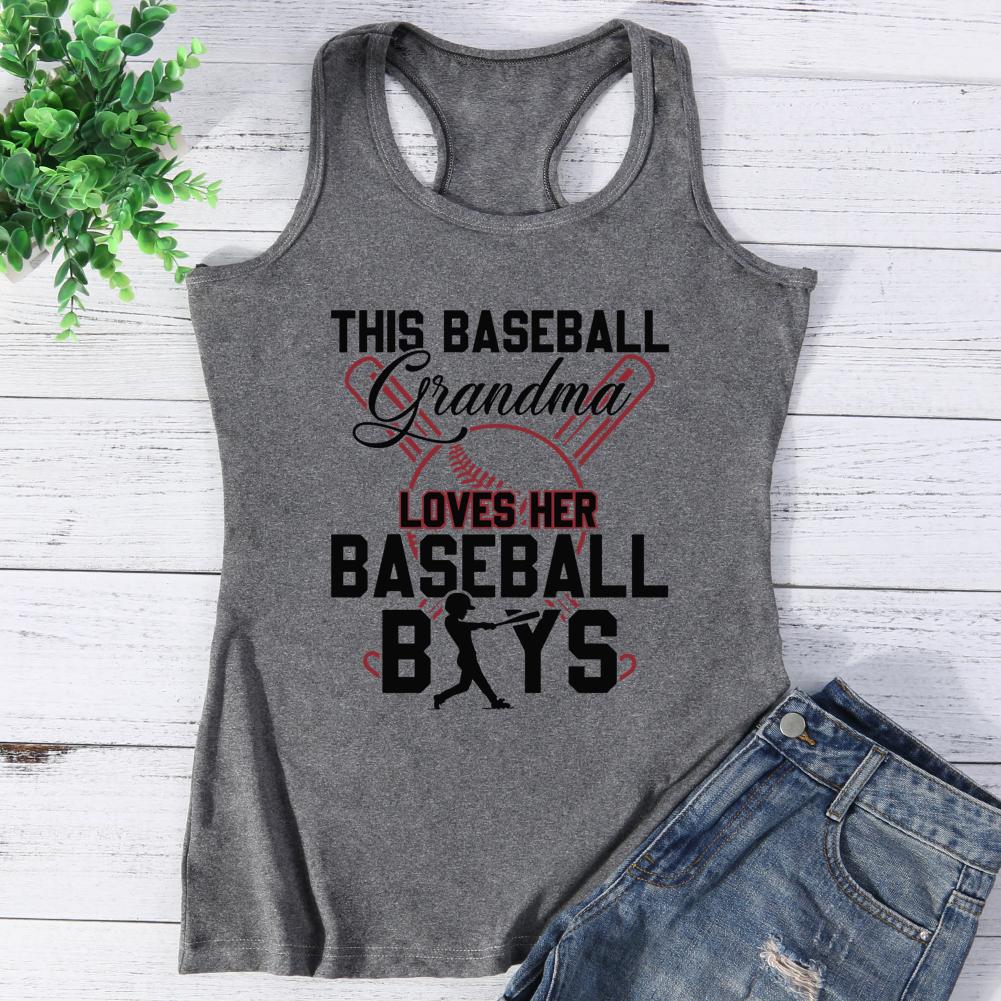 This baseball grandma loves her baseball boys Vest Top-Guru-buzz