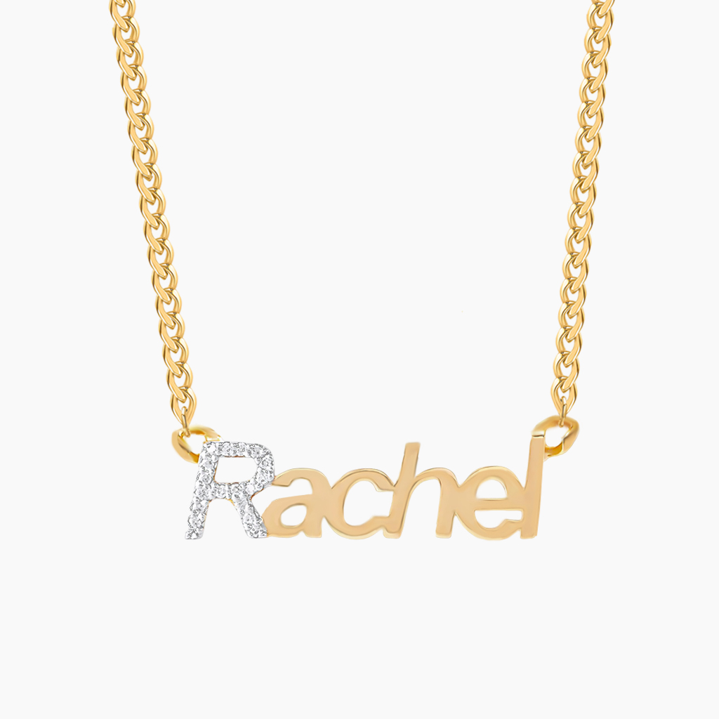 Custom Gold Initial Name Necklace