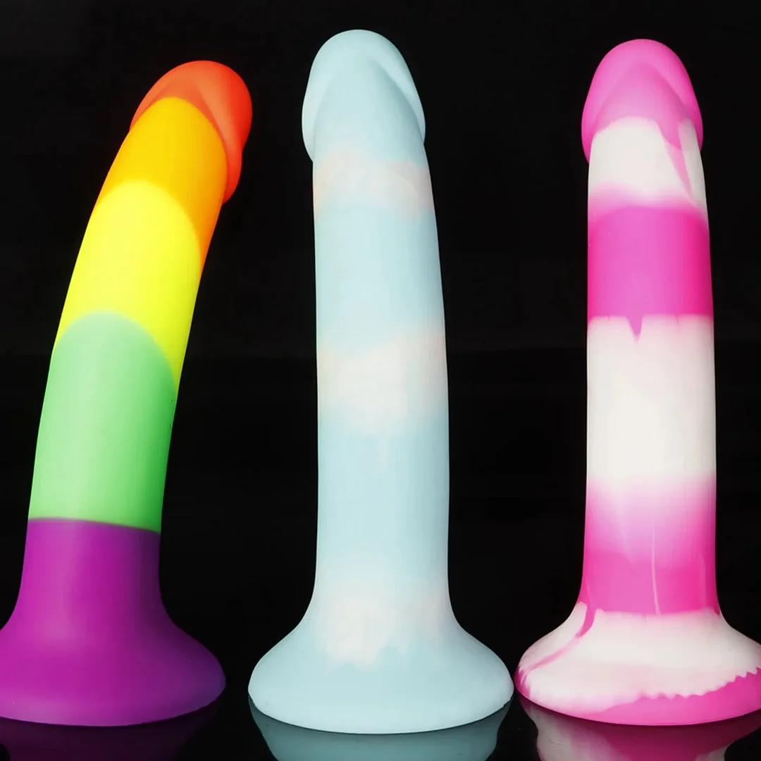 8.7 Inch Twisted Color Dildo With Suction Cup