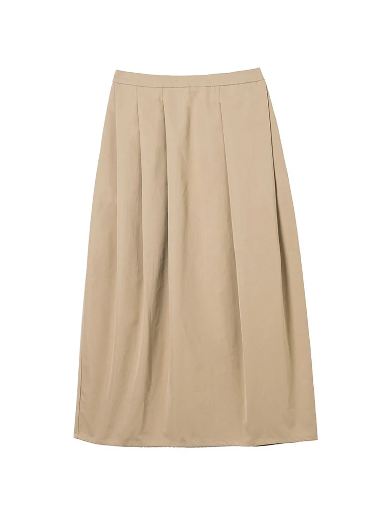 Retro Solid Color Skirt