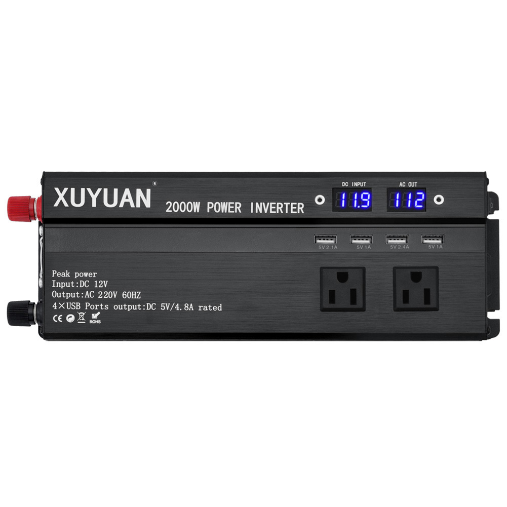 2000 Watts Car Inverter DC 12V to 220V AC with 3 AC Outlets 4 USB Ports, 12v 2000w 220v, 501 Original
2000 Watts Car Inverter DC 12V to 220V AC with 3 AC Outlets 4 USB Ports, 12v 2000w 220v, 501 Original