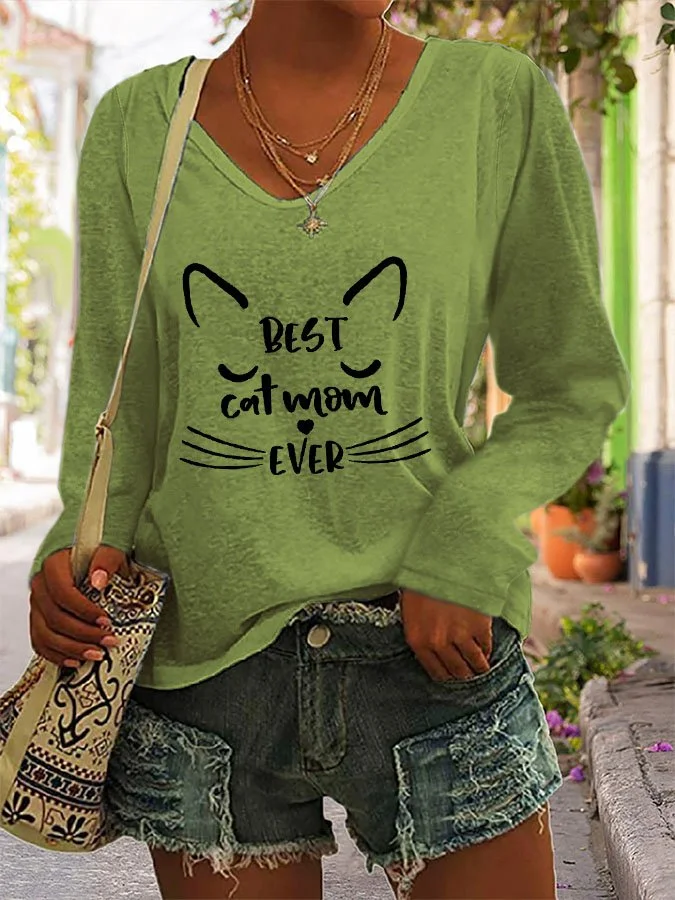 Best Cat Mom Ever Long Sleeve T-Shirt socialshop
