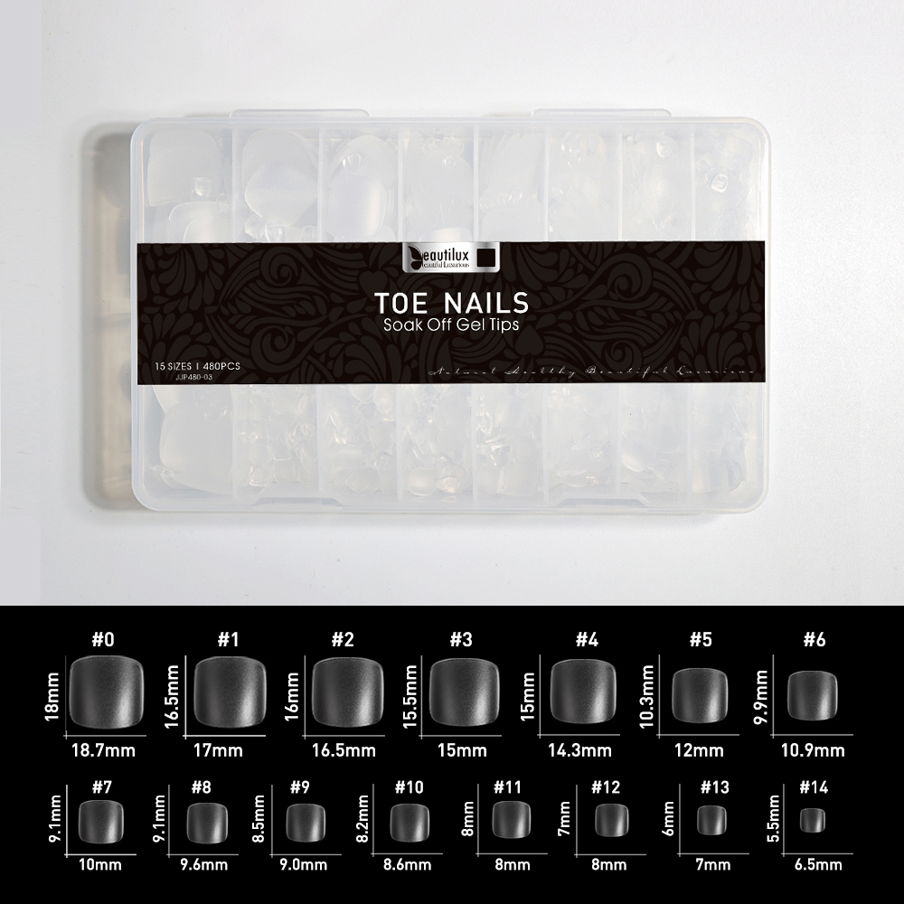 Toenails | Fake Nail Tips | Clear Matte Pre-sanded| 480pcs