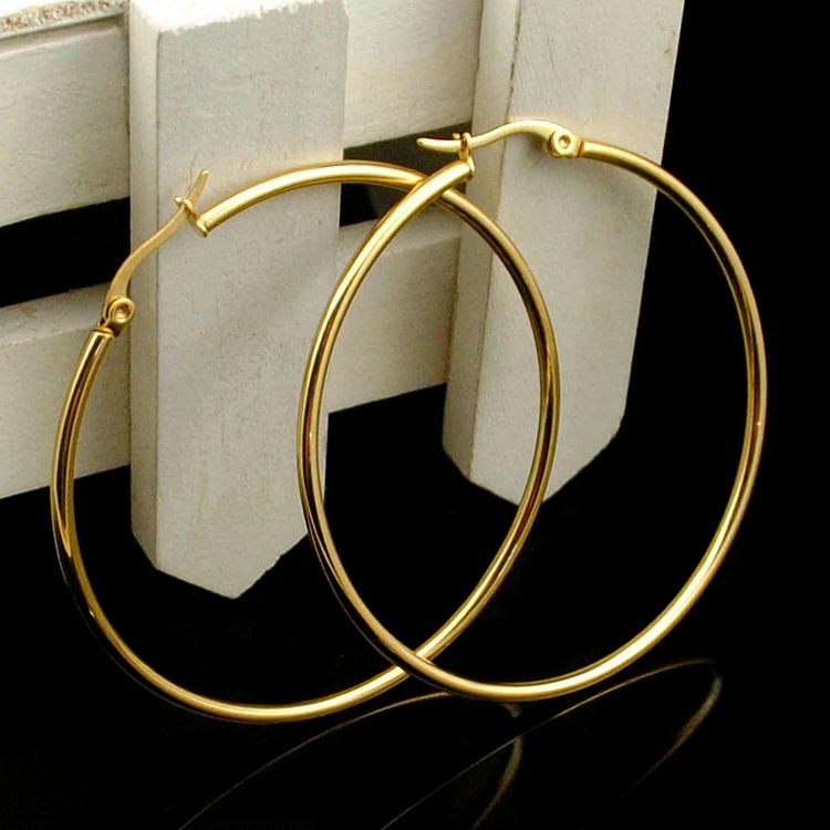 YOY-Gold color Stainless Steel Earrings