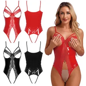 pornhint Pornhint Women Catsuit See-Through Jumpsuit Lace Bodysuit Cupless Lingerie Sheer Club