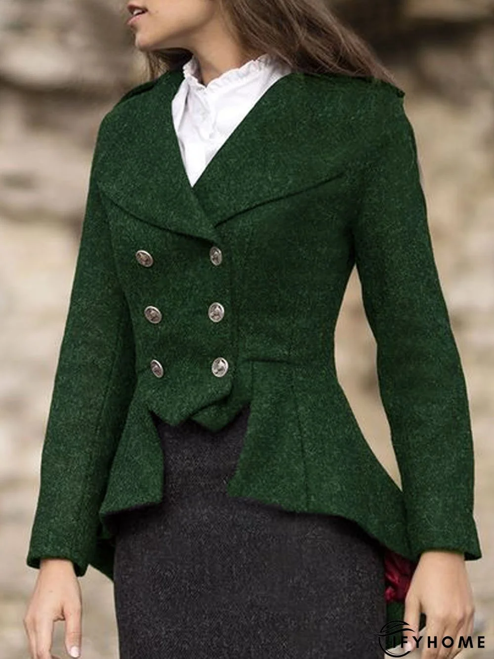 Long Sleeve Wool Blend Jacket | IFYHOME