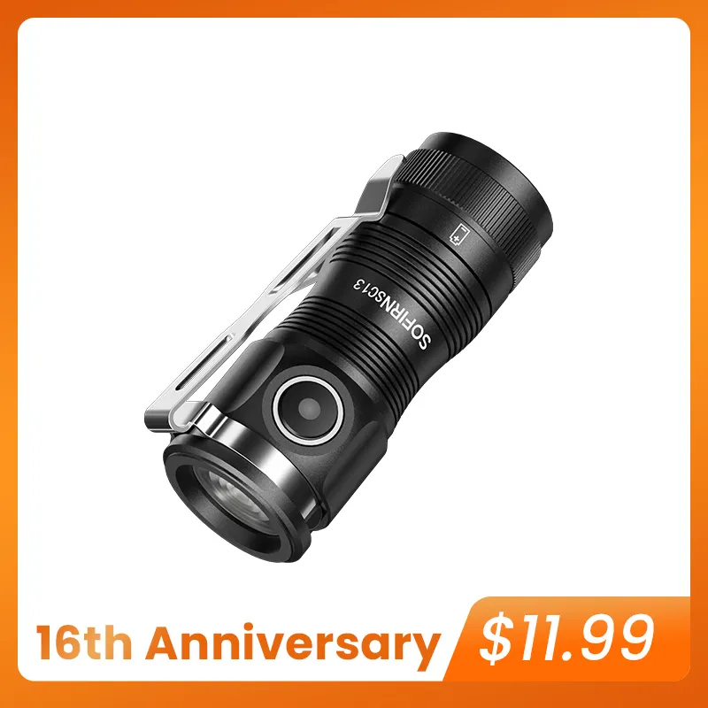 Mini Rechargeable EDC Flashlight | SOFIRN SC13 with Nichia 519A