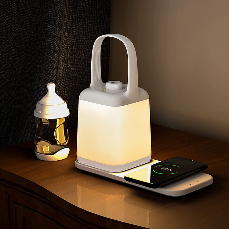 Smart Bedside Lamp with Wireless Charger - Portable RGB Colour Changing Dimmable Atmosphere Table Lamp