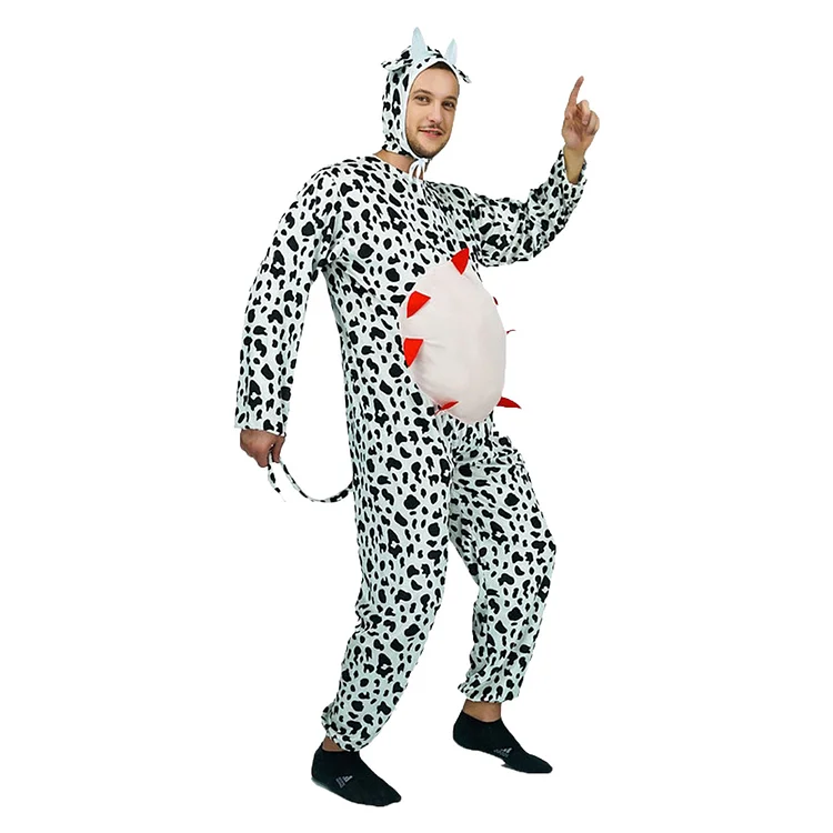 Funny Cow Dairy Cattle Animals Stage Performance Cosplay Costume Halloween Carnival Suit