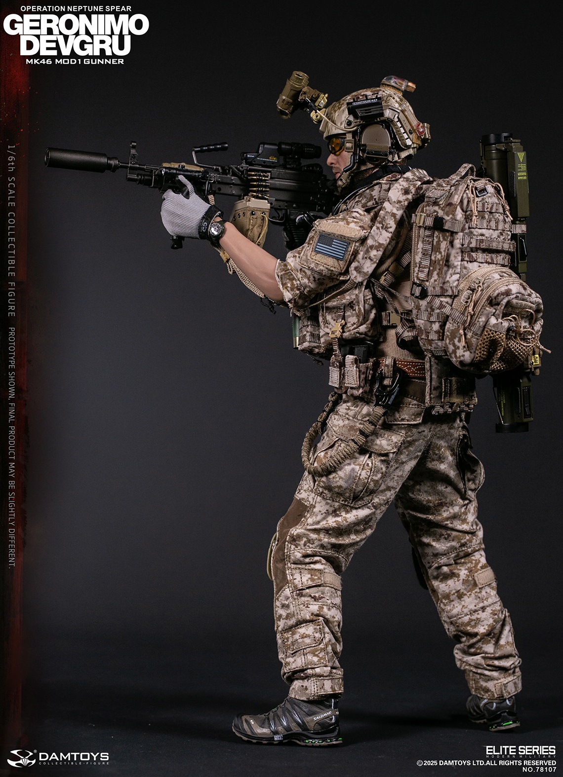 DAMTOYS - 1/6 DEVGRU Operation Neptune Spear GERONIMO MK46 MOD1
