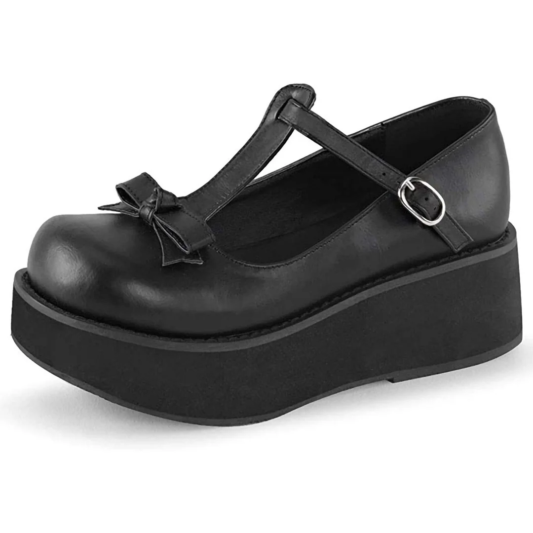 Letclo™ New Bow Casual Platform Mary Shoes letclo Letclo