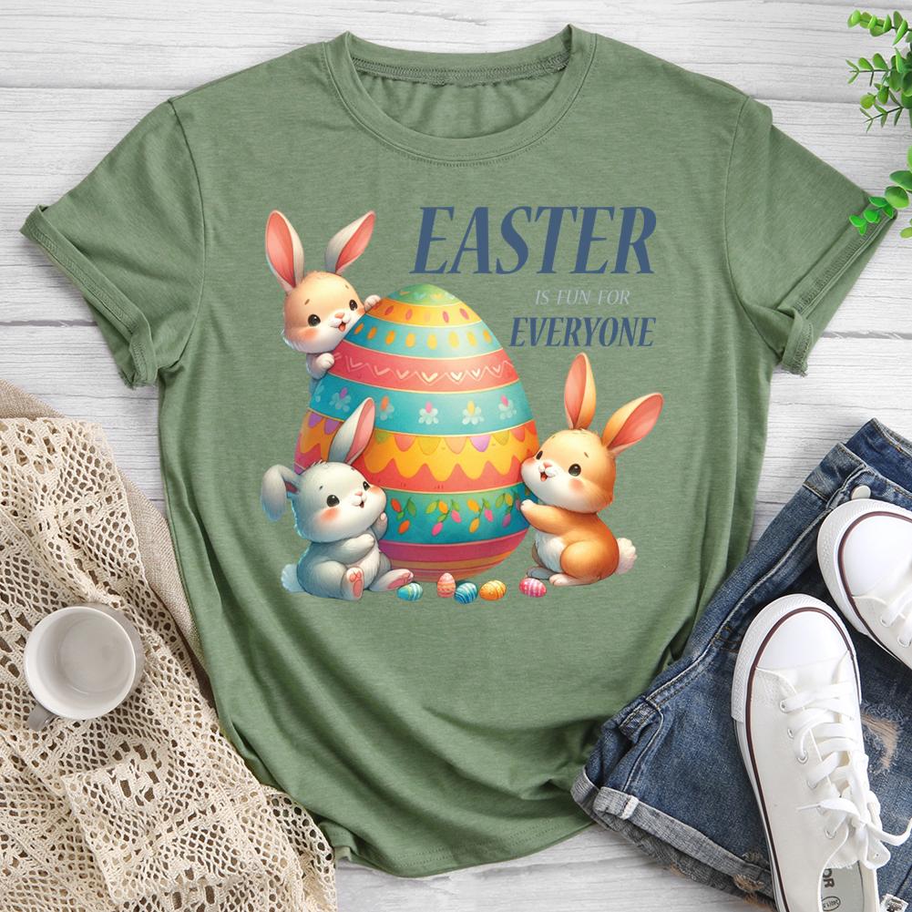 Easter is fun for everyone Round Neck T-shirt-0025364-Guru-buzz