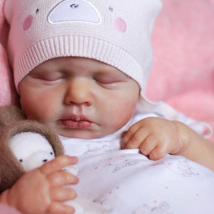 20'' Lifelike Soft Touch Silicone Vinyl Reborn Baby Doll Girl with Adorable Face Named Adela