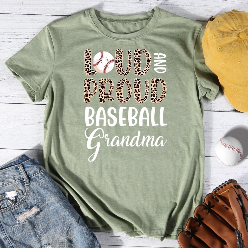 Loud and proud baseball grandma Round Neck T-shirt-0025453-Guru-buzz