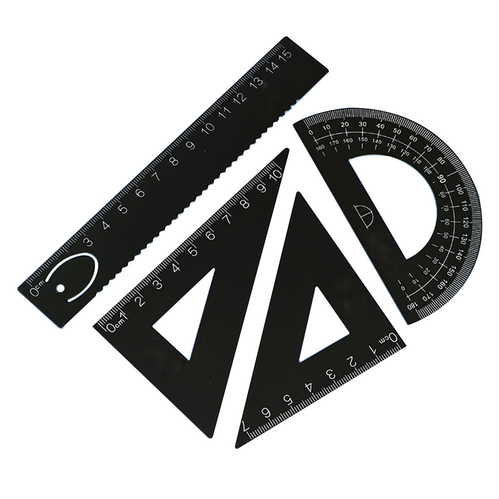 4pcs Ruler Drawing Geometry Triangle Ruler Straightedge Protractor (Black), 501 Original
4pcs Ruler Drawing Geometry Triangle Ruler Straightedge Protractor (Black), 501 Original