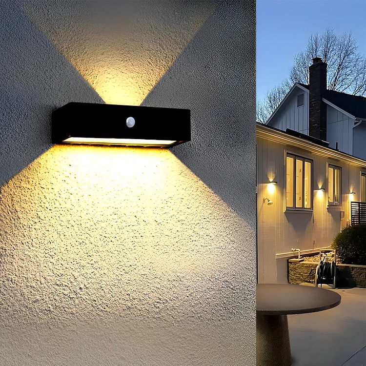 Waterproof LED Up and Down Lights Motion Sensor Modern Solar Wall Lamp - Appledas