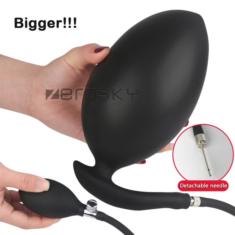pornhint Pornhint Large Inflatable Anal Butt Plug Wearable G-Spot Dildo Expandable Pump Sex Toys Stroker